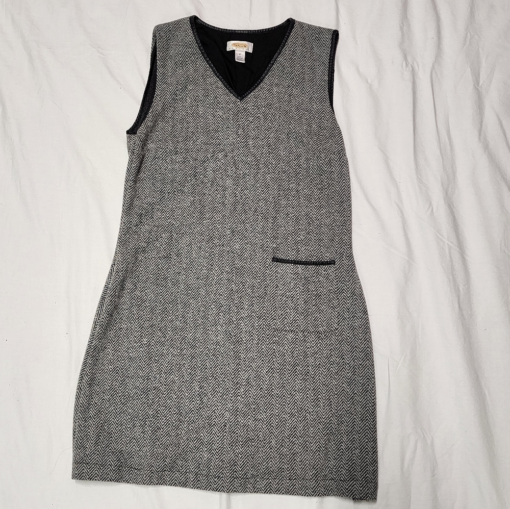 Grey Houndstooth Dress